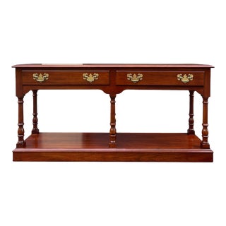 Pennsylvania House Traditional Chippendale Solid Cherry 2 Drawer Console or Sofa Table For Sale