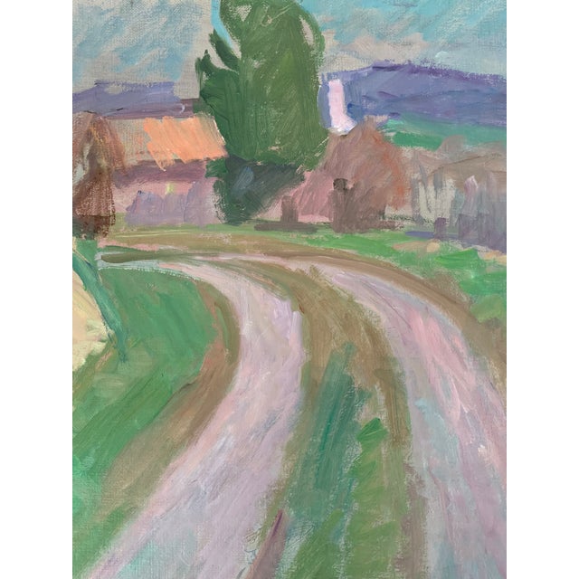 Mid-Century Modern 1960s Kaspar Ilg Oil on Canvas Landscape Painting For Sale - Image 3 of 10