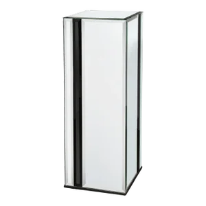 Mid-Century Modernist Mirrored Pedestal With Alternating Vitrolite Strips