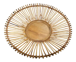 Vintage African Tribal Handwoven Round Basket