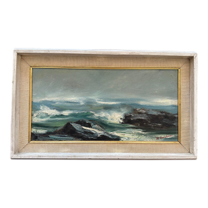 Original Oil Painting on Linen; Vintage Seascape 1960s by M. Erickson