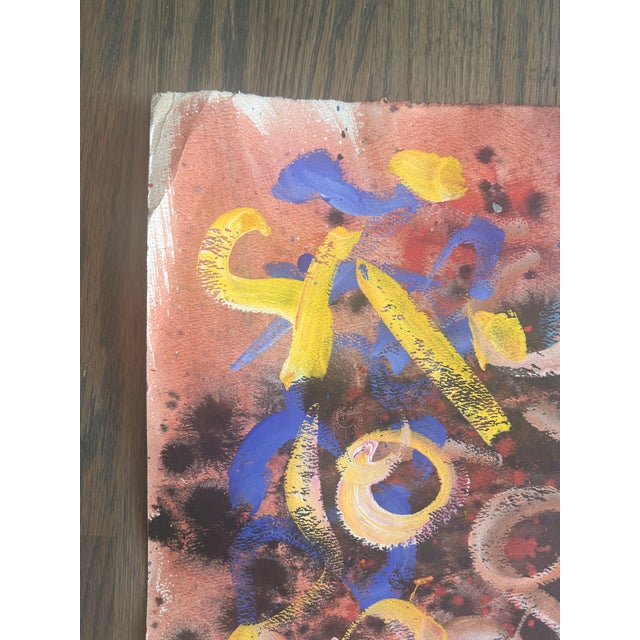 Hendrik Grise 1970s Vintage Abstract Expressionist Painting For Sale - Image 4 of 6