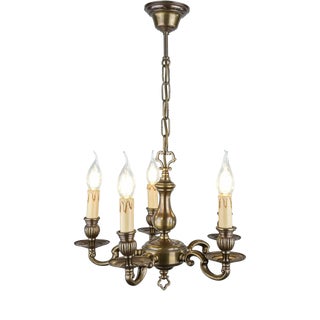 Smaller Bronze Chandelier with Five Arms For Sale