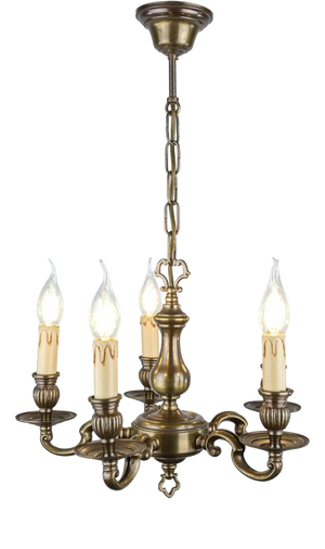 Smaller Bronze Chandelier with Five Arms