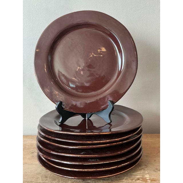 This sophisticated set of eight vintage salad plates by Vietri represents the pinnacle of Italian artisanal pottery....