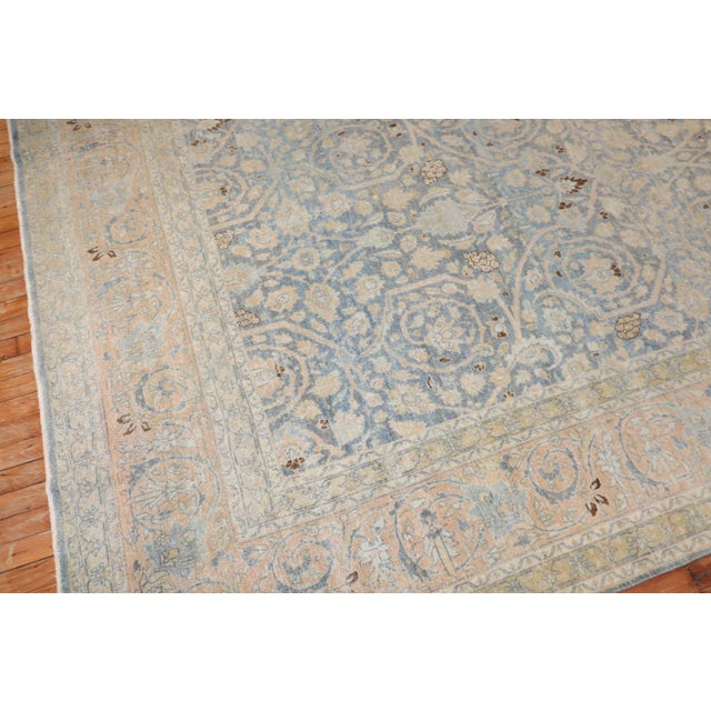 Early 20th Century Light Blue Persian Tabriz Oversize Rug - 10'9" x 18'6" For Sale - Image 4 of 11
