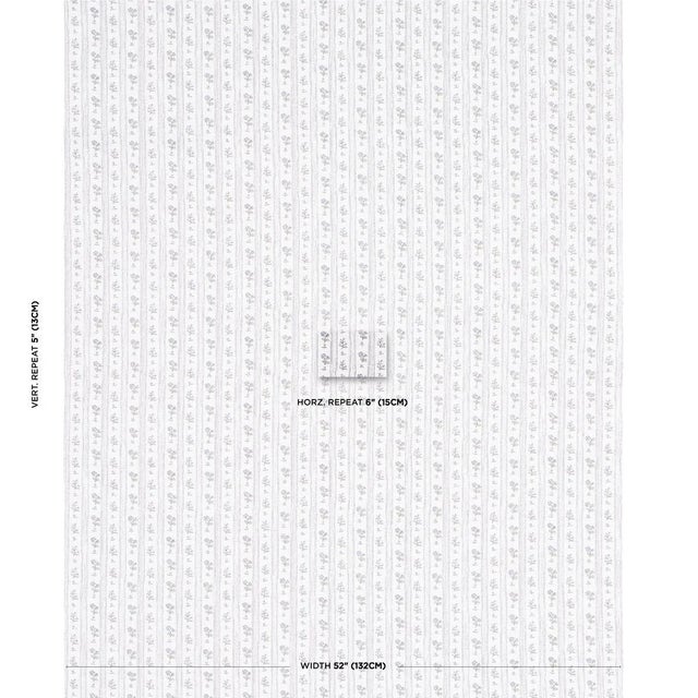 A classic combination of flowers and stripes, this delicate small-scale design has a lovely handprinted look. Cabanon...