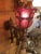 Metal Cranberry Glass and Brass Wall Sconce For Sale - Image 7 of 10