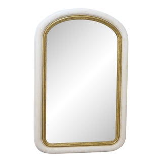 Antique Curved Corner Whitewashed Mirror For Sale