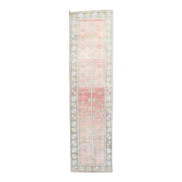 Vintage Turkish Anatolian Floral Feminine Runner - 2'7" x 9'8" For Sale