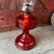 Vintage Red Glass Oil Lamp With Clear Chimney & Brass Wick Holder For Sale In Kansas City - Image 6 of 15