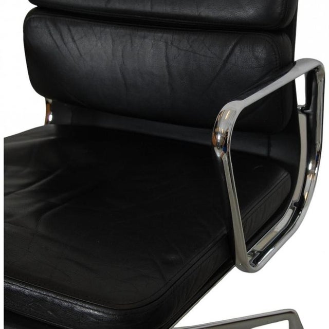 Ea-208 Chair in Black Leather by Charles Eames, 2000s For Sale - Image 15 of 18