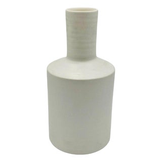 Rina Menardi "Luna" White Ceramic Vase Hand Made Italy, Italian Ceramics For Sale