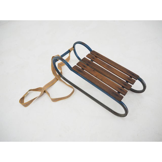 Vintage Children's Sleigh in Steel and Wood, 1920 For Sale - Image 15 of 15