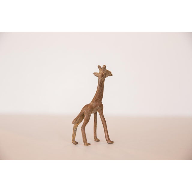 African Vintage African Small Copper Giraffe For Sale - Image 3 of 5