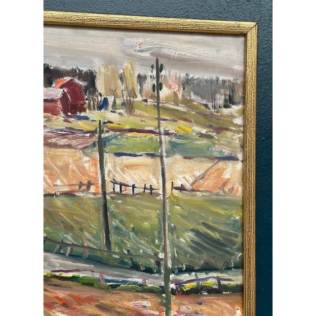Mid 20th Century Alexander Roos, Landscape, 1950s, Oil Painting on Panel, Framed For Sale - Image 5 of 18