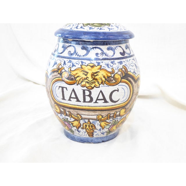 Antique French Faience Tobacco Jar For Sale - Image 4 of 5