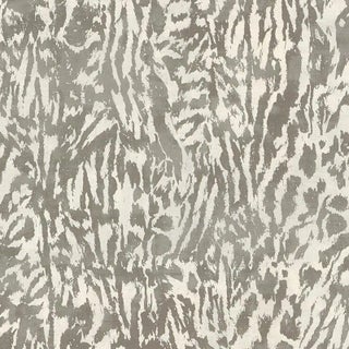 Schumacher X Celerie Kemble Feline Fabric in Stone For Sale