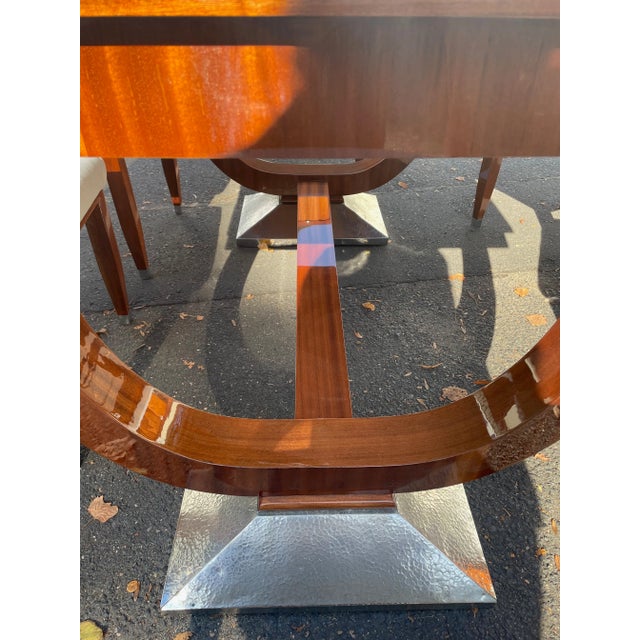 Art Deco Dining Table with Matching Gondola Chairs, 1920s, Set of 7 For Sale - Image 12 of 17