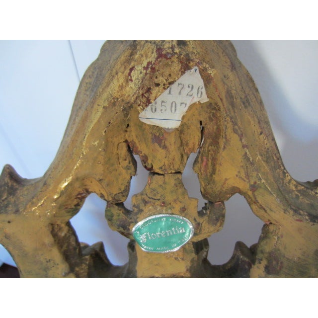 Gilded Italian Hall Mirror With Shelf For Sale - Image 6 of 7