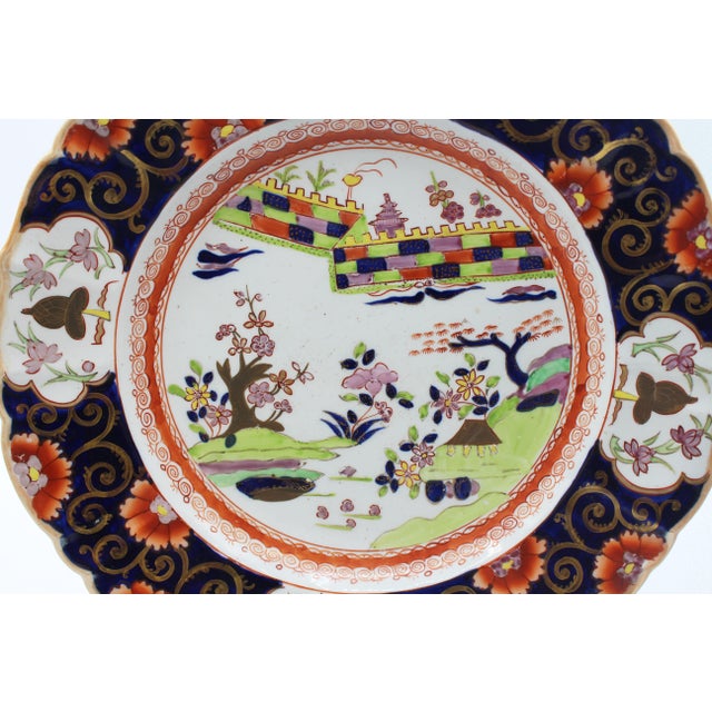 Ceramic Circa 1813-1825 English Pair of Mason's "The Great Wall of China" Pattern Plates For Sale - Image 7 of 9