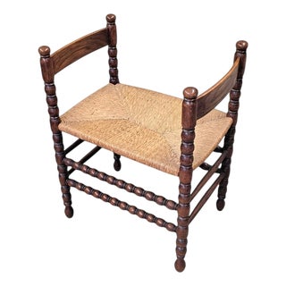 Small Turned Wood Bench For Sale