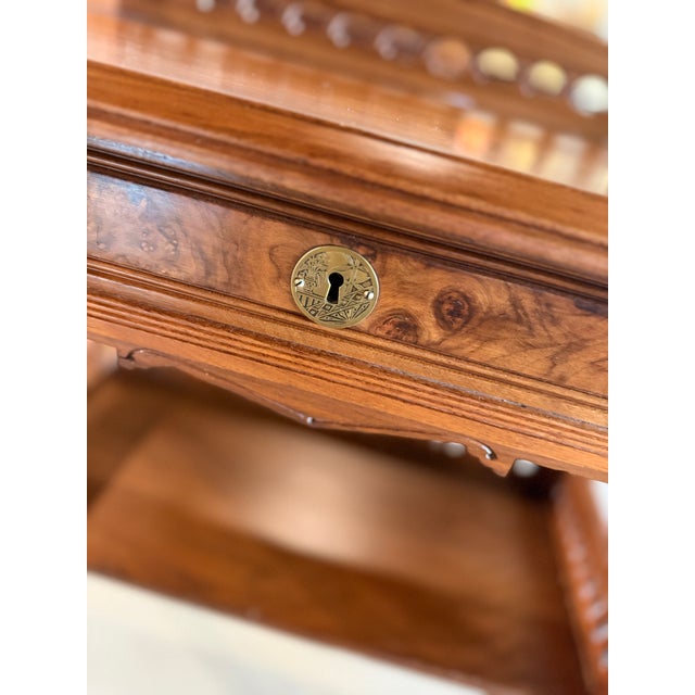 Brown Antique Eastlake Writing Desk With Carved Gallery For Sale - Image 8 of 9