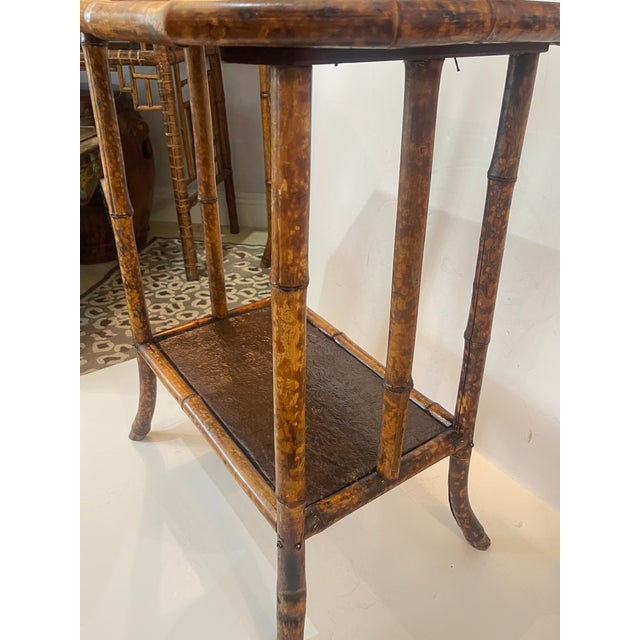 Late 19th Century. Chinoiserie Bamboo & Lacquer Side Table, c.1890 For Sale - Image 9 of 10
