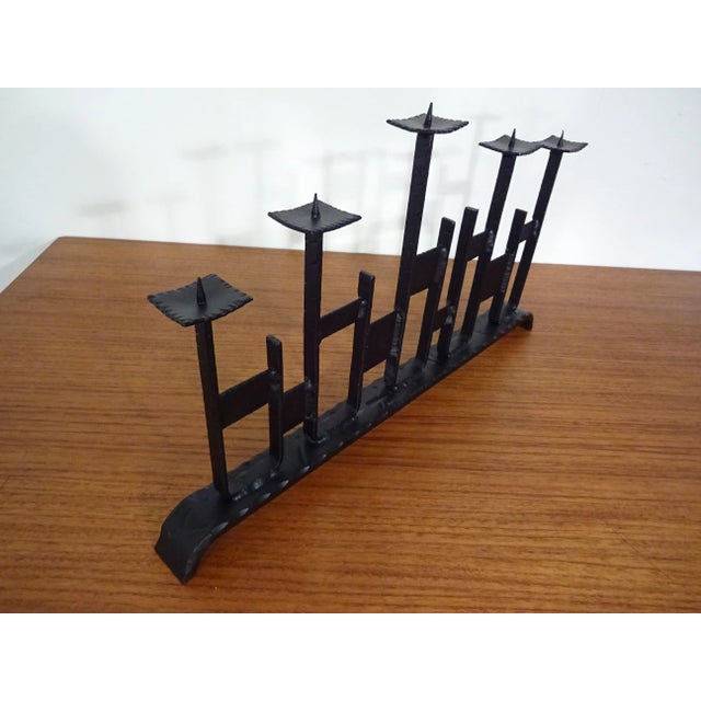 Brutalist Iron Candleholder, 1960s For Sale - Image 4 of 13