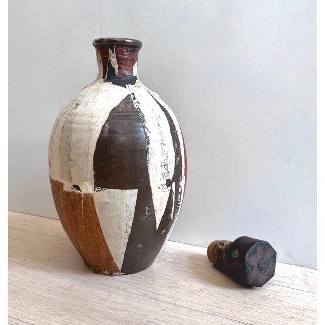 Late 19th Century Circa 19th Century Wabi-Sabi Ceramic Paper Metal and Cork Tea Bottle or Vessel For Sale - Image 5 of 15