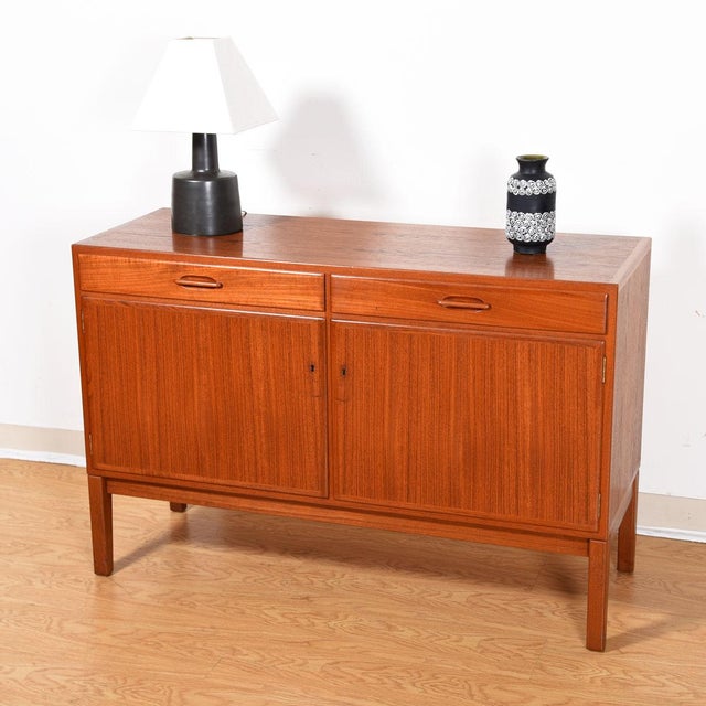 Gern Mobelfabrik Teak Bar / Sideboard / BuffetServer With Locking Doors Chairish