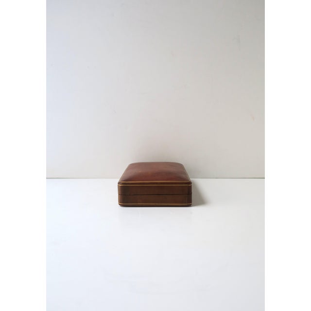 Italian Leather Jewelry Box, Mid-20th Century, Italy For Sale - Image 10 of 13