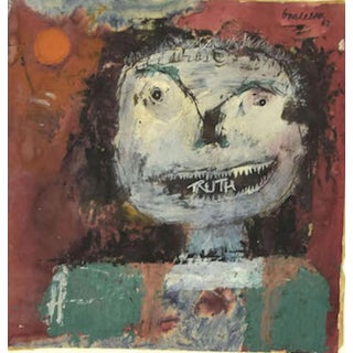 Sergio Barletta, Truth, 1962, Mixed Media Painting, Ink Tempera and Watercolor For Sale