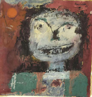 Sergio Barletta, Truth, 1962, Mixed Media Painting, Ink Tempera and Watercolor