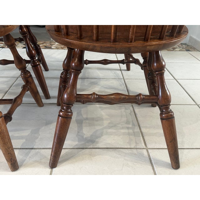 Wood Windsor Chairs by Nichols & Stones, American, 1960, Set of 4 For Sale - Image 7 of 18