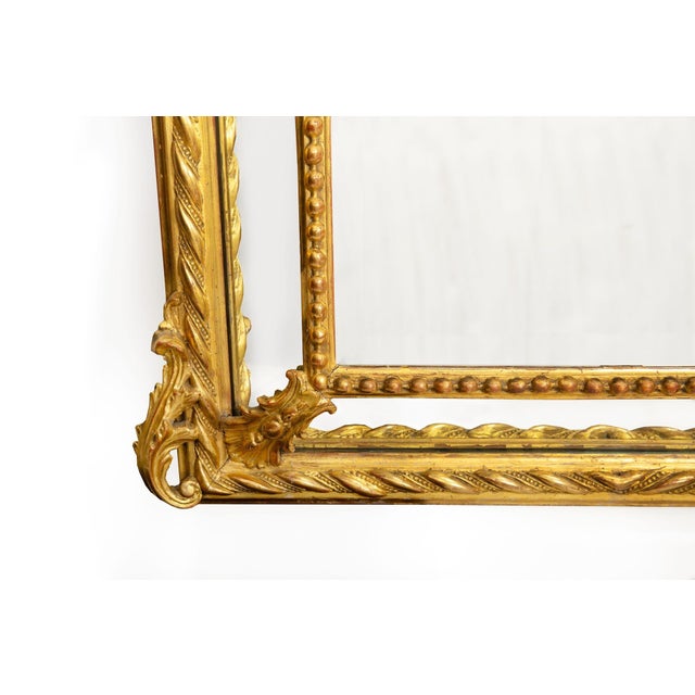 Pair of 19th Century French Neoclassical Antique Giltwood “Wedding” Mirrors For Sale - Image 12 of 18