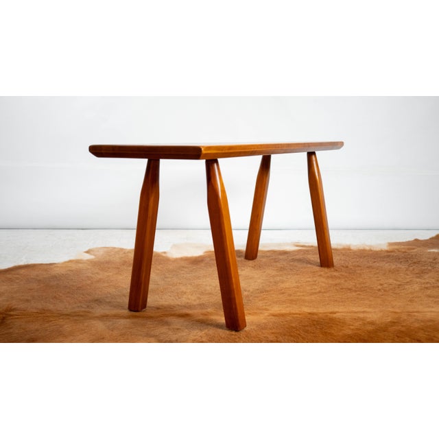 Brown Restored 1950s American Studio Craft / Mid-Century Maple Bench For Sale - Image 8 of 17