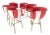 Set of 6 Barrel Back Mid Century Modern Bar Stools as is Upholstery For Sale