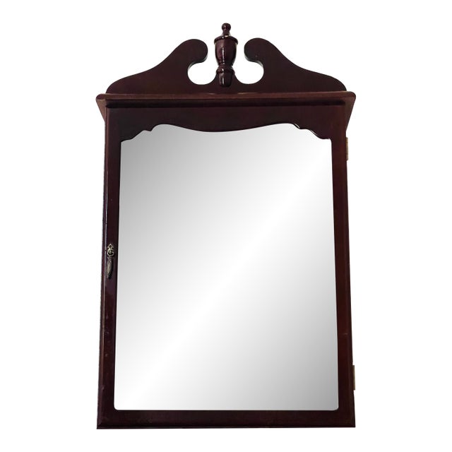 20th Century Small Mahogany Wall Vitrine Curio For Sale
