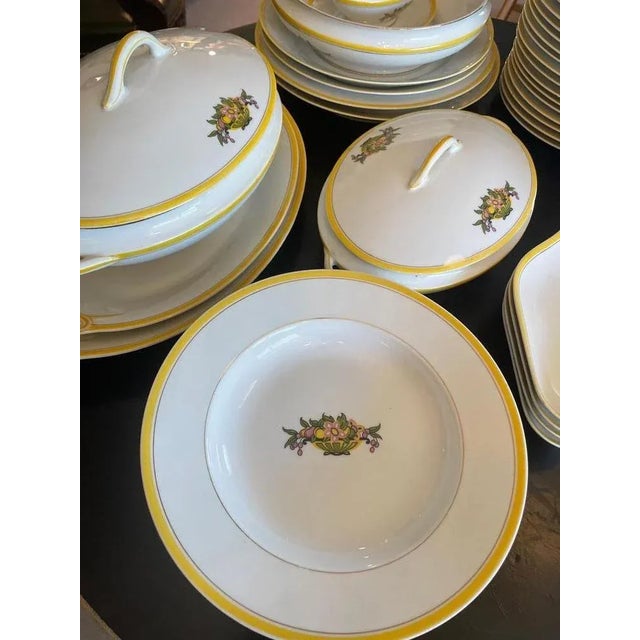 Ceramic Art Deco French Service in Porcelain from Limoges, 1920s, Set of 49 For Sale - Image 7 of 16