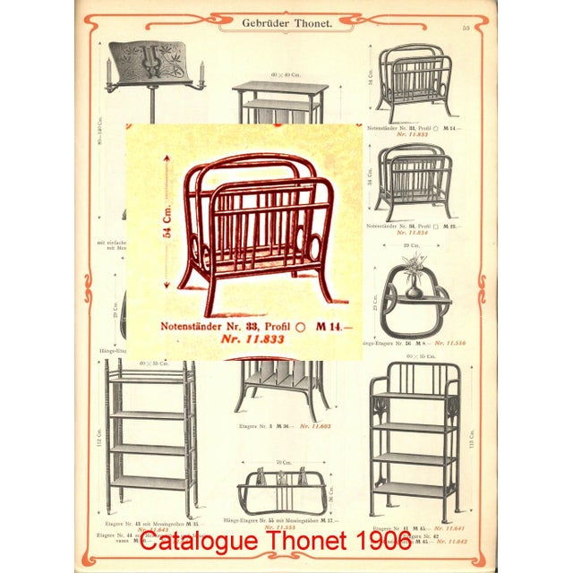 Vienna Secession No. 33 Magazine Rack by Michael Thonet, 1904 For Sale - Image 3 of 14