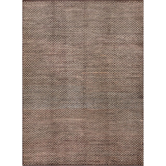 Chic Contemporary Checkboard Design Rug, Country of origin: Central Asia, Circa date: Modern