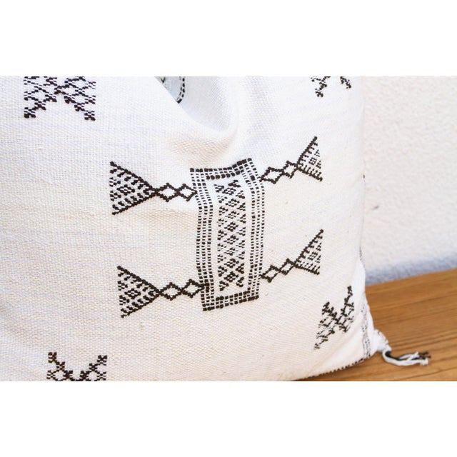 Charcoal Bowtie Cactus Silk Moroccan Pillow For Sale In Los Angeles - Image 6 of 8