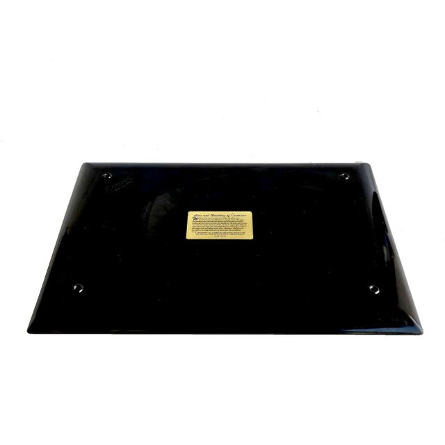 The Couroc Company Mid 20th Century Couroc of Monterey Tray With Brass, Turquoise and Stone Inlay Fish For Sale - Image 4 of 15