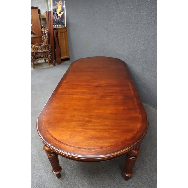 Thomasville Attributed Cherry Oval Double Pedestal Dining Table With Extensions For Sale - Image 10 of 13