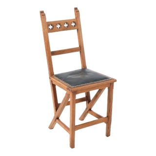 Arts & Crafts Art Nouveau Oak and Skai Side Chair by Hendrik Petrus Berlage, 1900s For Sale