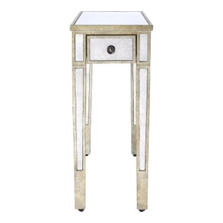 Katarina Mirrored Chairside Table, Silver For Sale