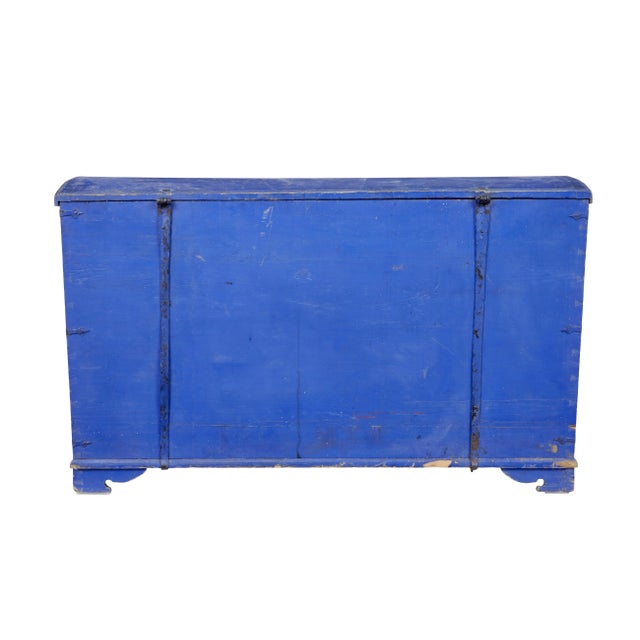 Antique Painted Pine Dome Top Trunk, 1866 For Sale - Image 4 of 8