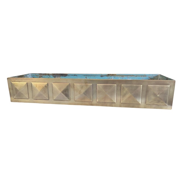Mid Century Modern Brass Studded Tabletop Planter Box For Sale - Image 9 of 18