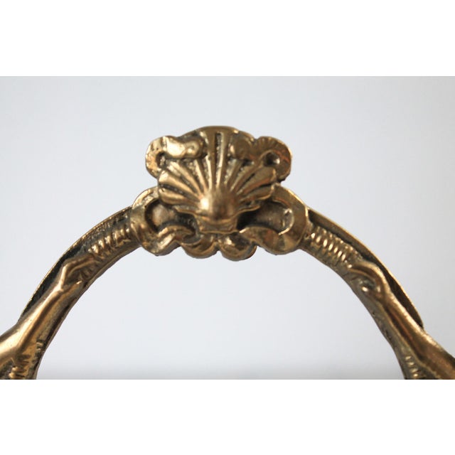 Brass Vintage Art Nouveau Solid Brass Figural Picture Frame For Sale - Image 8 of 12